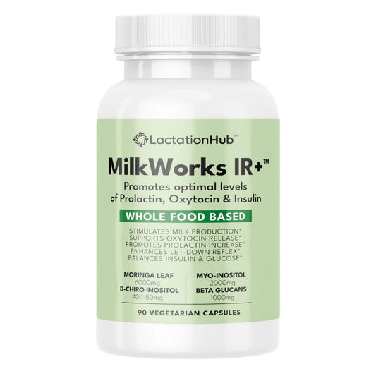 MilkWorks IR+ Whole Food Moringa, Myo Inositol + D-Chiro-Inositol and Beta Glucans Blend for Optimal Milk Production